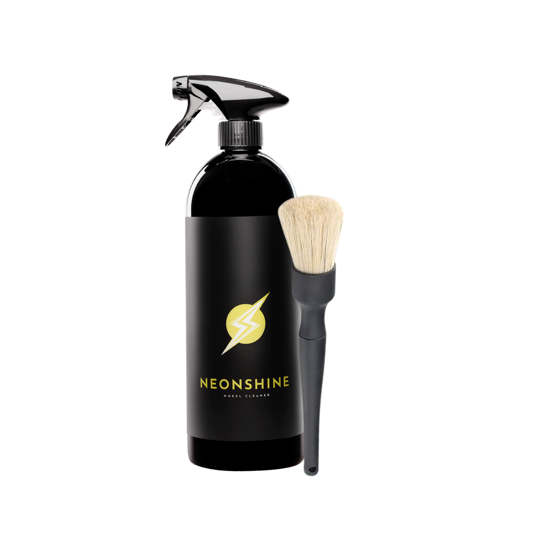 Felgenreinigungs Set mit NEONSHINE Felgenreiniger und Detailing Pinsel für gründliche Felgenreinigung