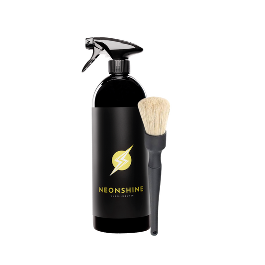 Felgenreinigungs Set mit NEONSHINE Felgenreiniger und Detailing Pinsel für gründliche Felgenreinigung